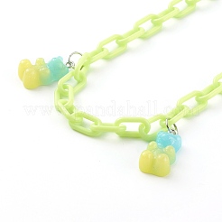 Personalized Resin Bear Pendant Necklaces&nbsp;NJEW-JN03434
