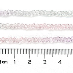 透明塗装ガラスビーズ連売り  多面カット  ロンデル  カラフル  2.6x2.5mm  穴：0.5mm  約135~140個/連  26~27cm&nbsp;LS-DGLA-A034-T1mm-A23