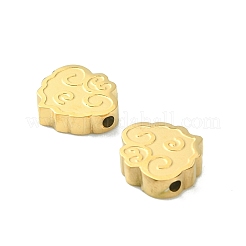 304ステンレススチールビーズ  長寿ロック  14KGP本金メッキ  11x9.5x2.8mm  穴：1.4mm&nbsp;STAS-L269-045G