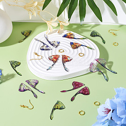 DIY Brass & Epoxy Resin Butterfly Wing Dangle Earring Jewelry Kits&nbsp;DIY-TA0010-65B