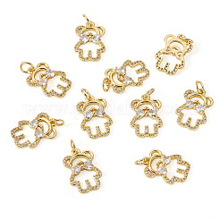 10Pcs Brass with Cubic Zirconia Pendants&nbsp;KK-TA0002-13