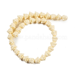 合成サンゴ彫刻ビーズ連売り  染め  仏頭  レモンシフォン  11x13x11mm  穴：1.4mm  約34個/連  13.98インチ（35.5cm）&nbsp;CORA-C003-11B