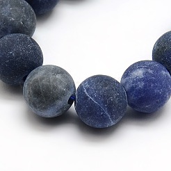 つや消し天然のソーダライトラウンドビーズ連売り  12mm  穴：1mm  約30~32個/連  14.9~15.6インチ&nbsp;G-M064-12mm-01