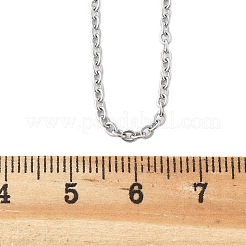 変色しない304ステンレススチールネックレス  アズキチェーンネックレス  ステンレス鋼色  16.26インチ（41.3cm）&nbsp;NJEW-E080-13P-01