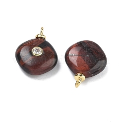 Dyed Natural Red Tiger Eye Pendants&nbsp;KK-C251-01F-01