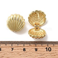 シェル型の真鍮フープピアス  ラックめっき  鉛フリー＆カドミウムフリー  長持ちメッキ  18KGP本金メッキ  14.5x15x15mm&nbsp;EJEW-Z149-01G