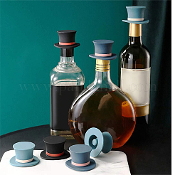 3Pcs 3 Colors Silicone Red Wine Bottle Stoppers&nbsp;SIL-WR0001-03