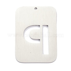 変色しない304ステンレススチールペンダント  アルファベットの長方形  中空  文字.p  32x22x1mm  穴：1.5mm&nbsp;STAS-K216-49P-P