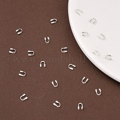 真鍮製U字カン  カドミウムフリー＆鉛フリー  銀色のメッキ  4.5x4x1mm  穴：0.5mm&nbsp;KK-R030-S