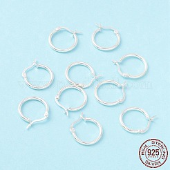 925スターリングシルバーフープピアス  女性のための分厚い小さなハギーフープピアス  銀  18.5x17.5x2mm  ピン：0.6x1.2mm&nbsp;STER-P047-13B-S