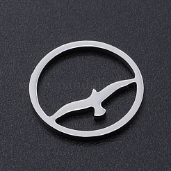 変色しにくい201ステンレススチールリンクリング  鳥と環  ステンレス鋼色  15x1mm&nbsp;STAS-N090-JN841-1