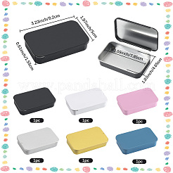 6Pcs Slide Top Tinplate Trinket Storage Boxes&nbsp;CON-SP0001-23B
