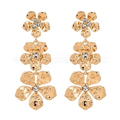 Flower Zinc Alloy Dangle Stud Earrings&nbsp;EJEW-Z107-02G