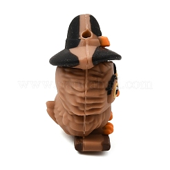 3D ハロウィン シリコン フォーカルビーズ  魔女フクロウ  ミックスカラー  28.5x28x17mm  穴：3mm&nbsp;SL-CBAE51E-01