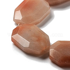 天然石レッドアベンチュリンビーズ連売り  多面カット  八角形  30.5x22.5x7mm  穴：1.2mm  約13個/連  15.75''（40センチメートル）&nbsp;G-M429-A01-01