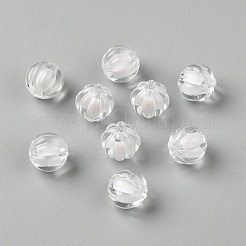 透明なアクリルビーズ  二層ビーズ  ラウンド  カボチャ  透明  10mm  穴：2mm&nbsp;X-TACR-S089-10mm-01