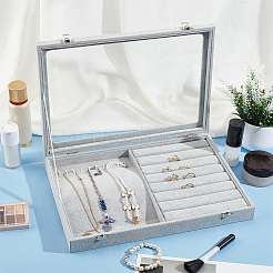 Rectangle Velvet Jewelry Presentation Boxes&nbsp;VBOX-WH0014-02