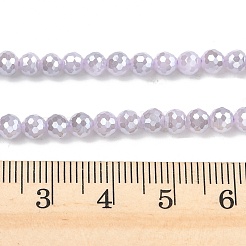 電気メッキガラスビーズセット  ラウンド  ファセット(96ファセット)  プラム  4~4.5mm  穴：1mm  約95個/連  14.76''（37.5センチメートル）&nbsp;EGLA-B013-01A-PL01