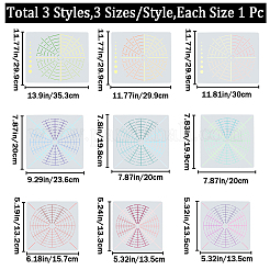 3 Sets 3 Style Plastic Tie-Dye Template&nbsp;DIY-GF0008-55