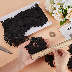 4 Yards Flower Polyester Embroidery Lace Ribbon&nbsp;OCOR-MA0001-41B