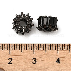 ラックメッキブラック真鍮マイクロパヴェキュービックジルコニアビーズ  カドミウムフリー＆鉛フリー  コラム  ブラック  8.5~9x5.5mm  穴：3.5mm&nbsp;KK-Q795-02A-B