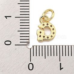 Initial Letter Brass with Cubic Zirconia Charms&nbsp;KK-Q814-26G-G