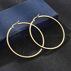 201 Stainless Steel Hoop Earrings&nbsp;LS-EJEW-P304-14A-G