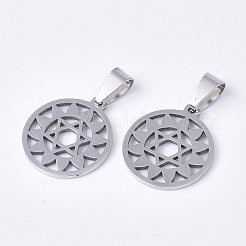 Non-Tarnish Chakra Theme 201 Stainless Steel Pendants&nbsp;STAS-N089-52P