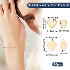80Pcs 4 Styles 201 & 304 Stainless Steel Charms&nbsp;STAS-BBC0001-94