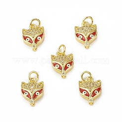 Brass Micro Pave Cubic Zirconia Charms&nbsp;KK-E068-VB029-1