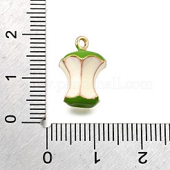 合金エナメルチャーム  果物  ゴールドカラー  りんご  15x10.5x10.5mm  穴：1.4mm&nbsp;ENAM-D303-07G-02