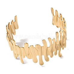 女性用304ステンレススチールカフバングル  フェンス  ゴールドカラー  1-1/2インチ（3.9cm）  内径：2-1/2インチ（6.2cm）&nbsp;BJEW-D384-04G
