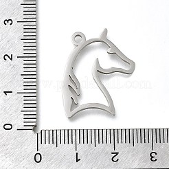 304ステンレスペンダント  中空のユニコーンチャーム  レーザー切断  変色防止  ステンレス鋼色  25x23.5x1.5mm  穴：2mm&nbsp;STAS-U041-08P