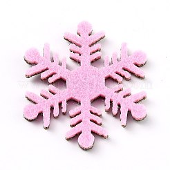 スノーフレークフェルト生地のクリスマスのテーマを飾る  グリッター金粉付き  子供のためのDIYヘアクリップは作る  銀  3.6x3.15x0.25cm&nbsp;DIY-H111-B03