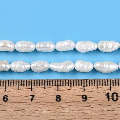 天然養殖淡水パールビーズ連売り  バロックパールケシパールビーズ  研磨両側  乳白色  7~14x4~5.5x4~5.5mm  穴：0.5mm  約34~45個/連  13.98~14.57インチ（35.5~37cm）&nbsp;X-PEAR-N014-04H