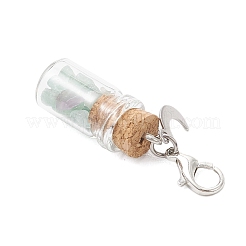 21Pcs 7 Styles Chakra Natural & Synthetic Gemstone Chips inside Glass Wishing Bottle Pendant Decoration&nbsp;HJEW-JM03306
