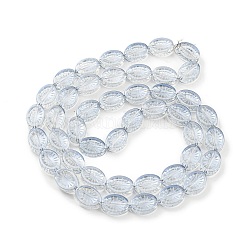 電気メッキガラスビーズセット  パール光沢メッキ  花とオーバル  ライトスチールブルー  14x10.4x4.8mm  穴：1.2mm  約45個/連  25.04インチ（63.6cm）&nbsp;EGLA-G037-13A-PL02