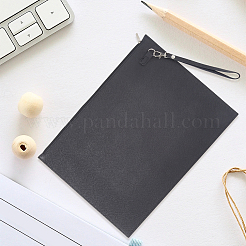 長方形のPUレザー会議ファイルバッグ  ファイルポケット  合金ジッパー付き  ブラック  263x346x2mm&nbsp;AJEW-WH20019-115B