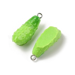 樹脂チャーム  キュウリペンダント  プラチナトーンループ付き  ライムグリーン  28.5x10x11mm  穴：2mm&nbsp;RESI-S012-01
