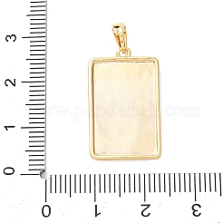 真鍮製エナメルペンダント  太陽のチャームが付いた長方形  18KGP本金メッキ  24x15x2.5mm  穴：5x3mm&nbsp;KK-C264-08G