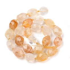 Natural Yellow Hematoid QuartzBeads Strands&nbsp;G-P541-A01-10