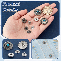 20 Sets 2 Colors Brass Snap Button&nbsp;FIND-GA0003-65