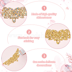 Brass Rhinestone Applique Patch&nbsp;KK-WH0081-78G
