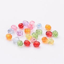 染色された透明なアクリルビーズ  多面カットラウンド  ミックスカラー  直径約4mm  穴：1個/ 13000グラム約500mm&nbsp;DB4MMM