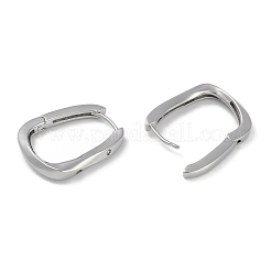 クリアキュービックジルコニアフープピアス  女性のための真鍮のアクセサリー  プラチナメッキ  21.5x3mm&nbsp;EJEW-L292-015P
