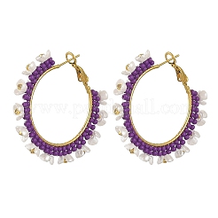 Glass Hoop Earrings&nbsp;EJEW-MZ00827-02