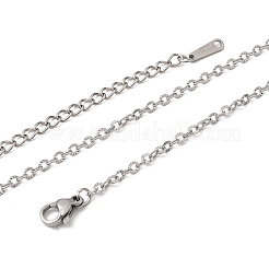 12Pcs 2.4MM 304 Stainless Steel Textured Cable Chain Necklaces for Men Women&nbsp;NJEW-H093-18P-04
