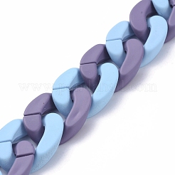 Handmade Opaque Spray Painted Acrylic Curb Chains&nbsp;AJEW-JB00615-03