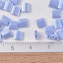 MIYUKIティラビーズ  日本製シードビーズ  2穴  （TL446)不透明光ツルニチニチソウ光沢  5x5x1.9mm  穴：0.8mm  約5900個/500g&nbsp;SEED-MY05-TL446