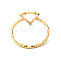 Ion Plating(IP) 201 Stainless Steel Triangle Finger Ring for Women&nbsp;RJEW-G266-05G